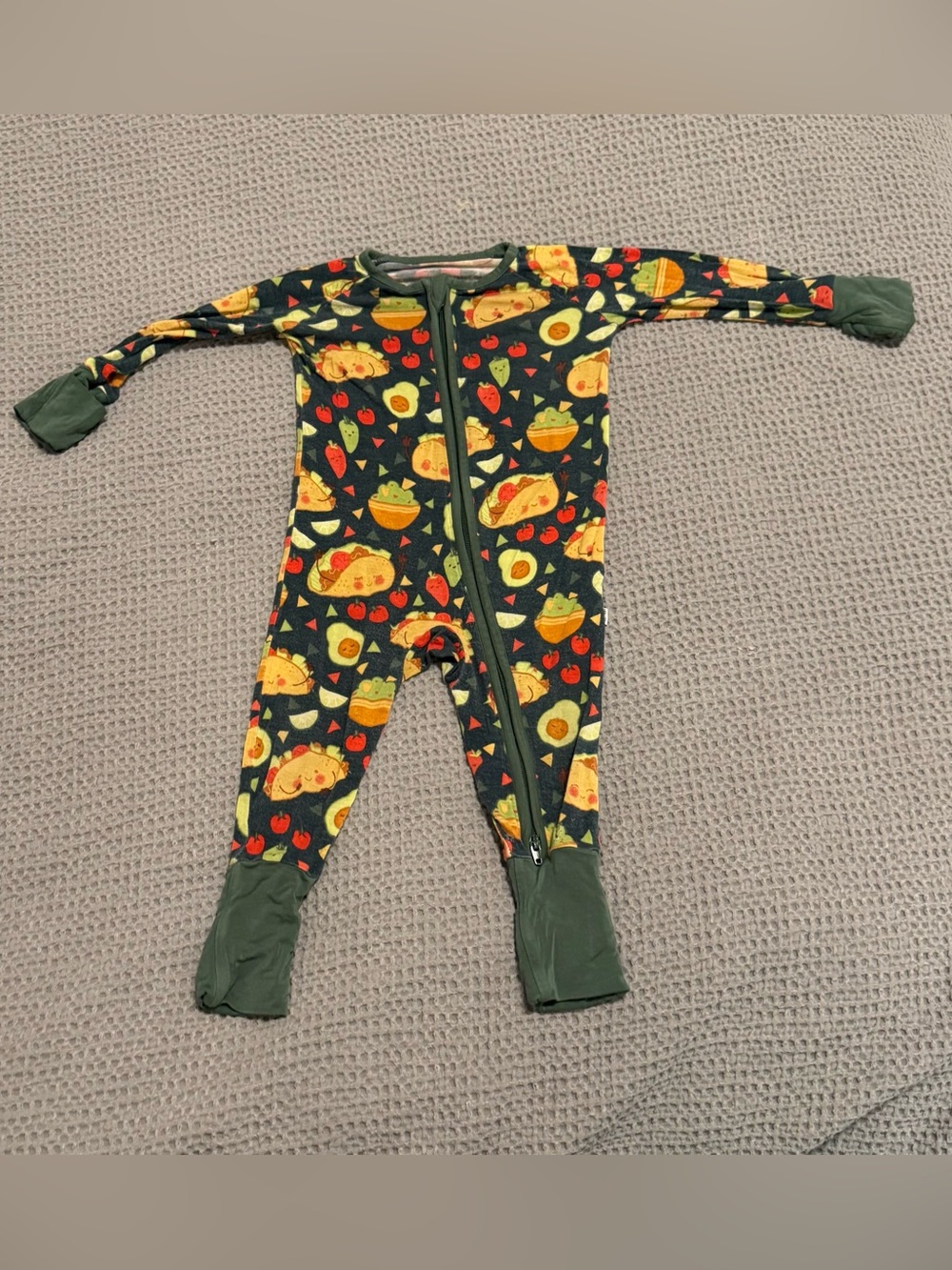 Little Sleepies Taco Print One-Piece Zipper Pajama 6-12 month